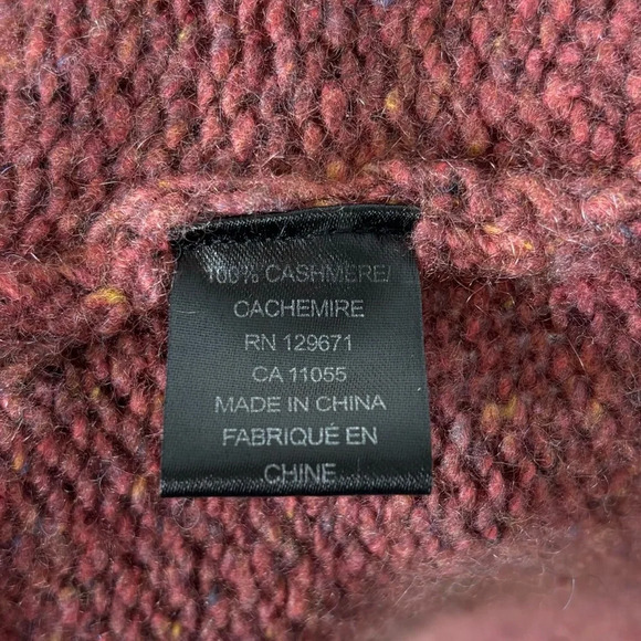 360 Cashmere Turtleneck Sweater Brown Muted Pink Confetti Size M - Picture 4 of 5